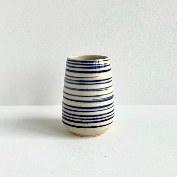 Tiny Vase, Blue Pinstripe