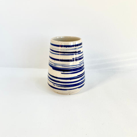 Tiny Vase, Blue Pinstripe