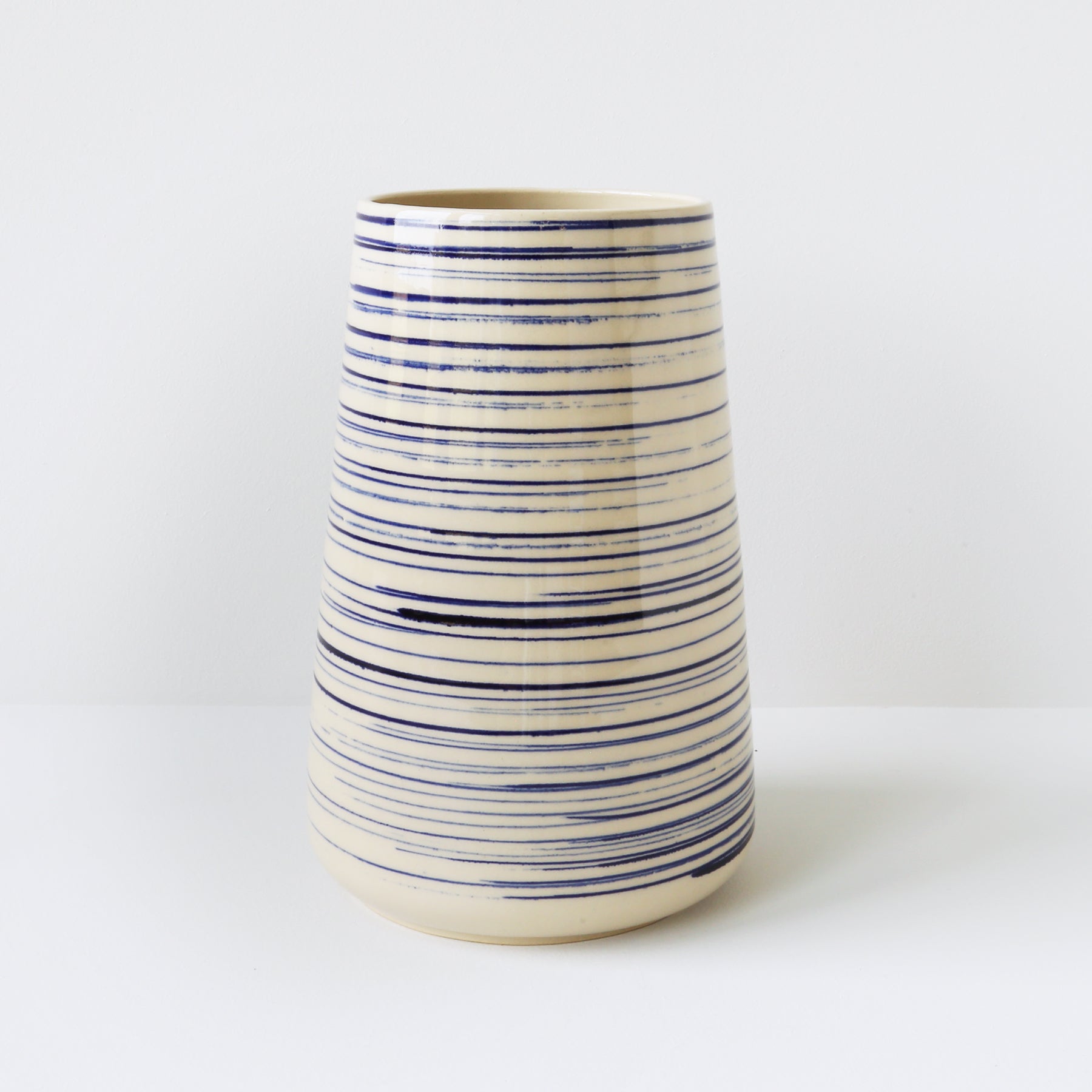 Medium Vase, Blue Pinstripe